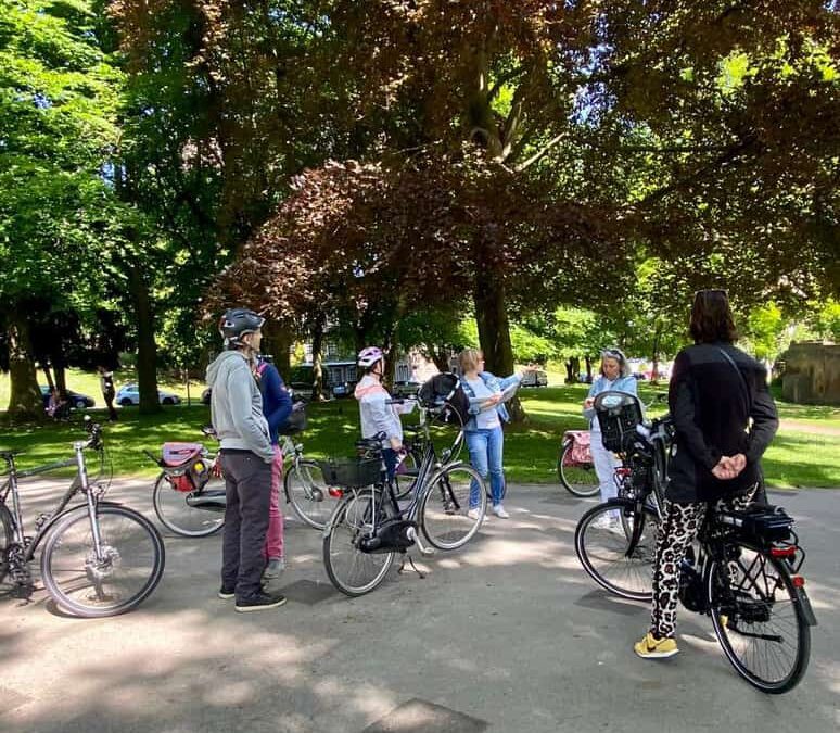 Gruppenfühung Textilroute mit dem Rad